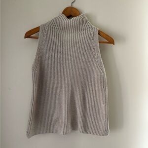 Madewell Tan Sleeveless Funnel Neck Sweater Small